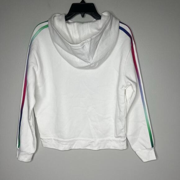 Adidas Girls Multicolor 3-Stripe Fleece Pullover Hoodie White XL (16) - Picture 5 of 8